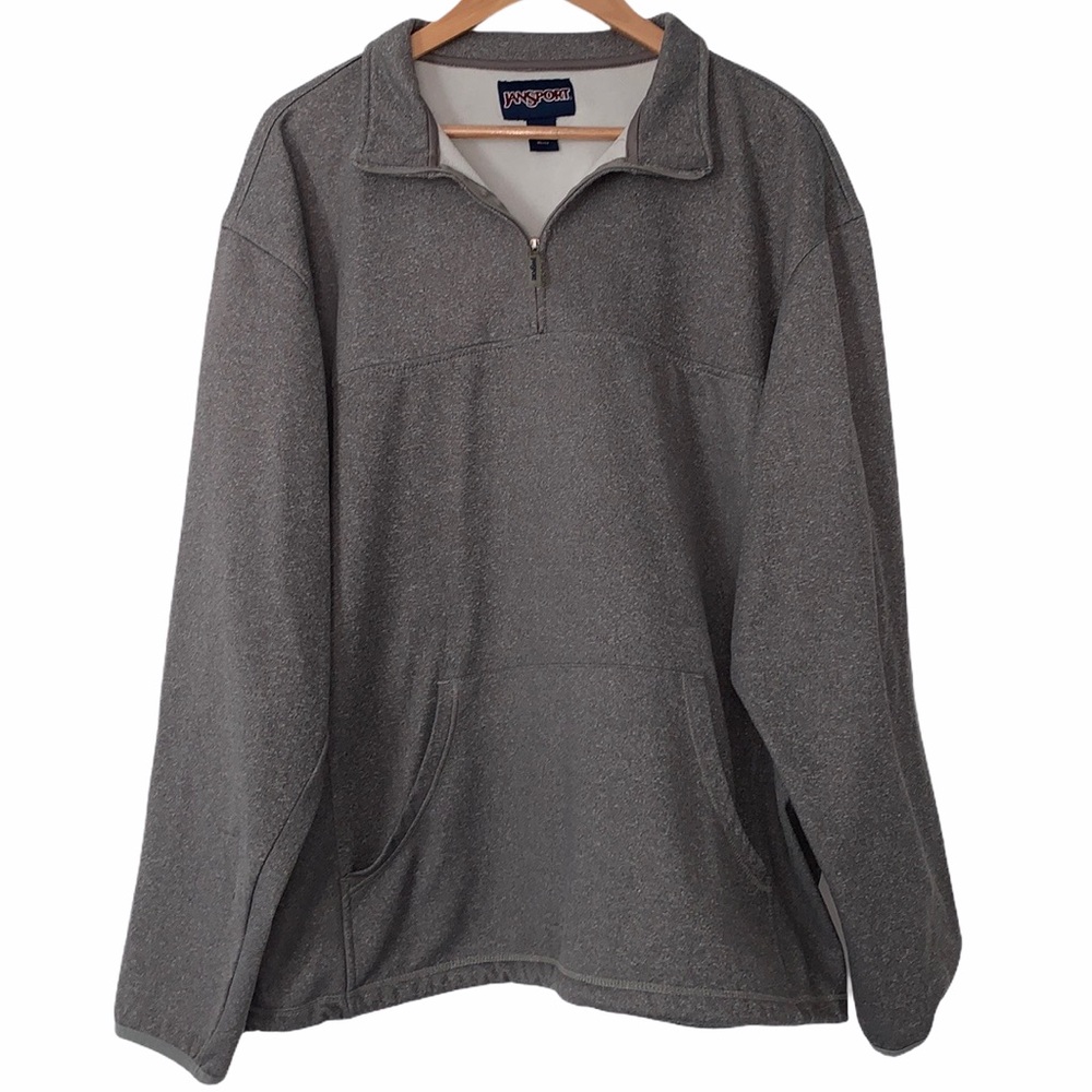 JANSPORT Unisex Microfleece Gray 1/4 Quarter Zip